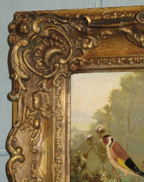 CHARMING OIL PAINTING OF A GOLDFINCH - ADDITIONAL PHOTO 6