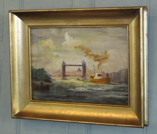 TOWER BRIDGE AND THE THAMES OIL PAINTING - ADDITIONAL PHOTO 4