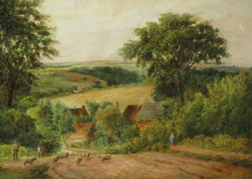 VICTORIAN OIL PAINTING 'A LANE IN ENFIELD' - ADDITIONAL PHOTO 2