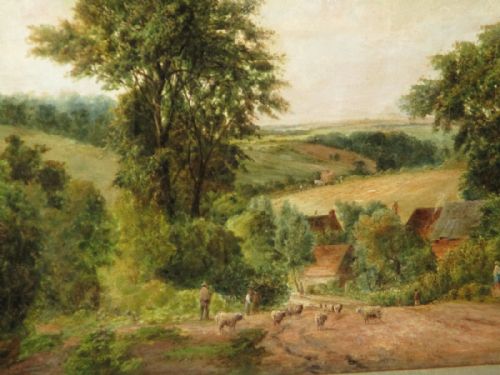 VICTORIAN OIL PAINTING 'A LANE IN ENFIELD' - ADDITIONAL PHOTO 3