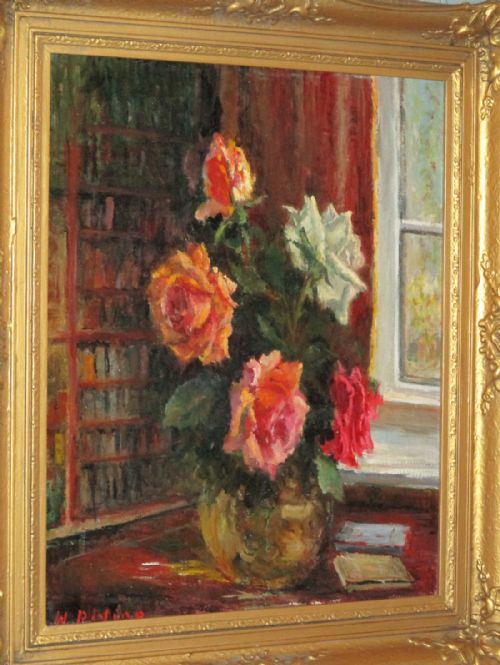 'JUNE ROSES' OIL PAINTING BY HAROLD RIDING RCA - ADDITIONAL PHOTO 1