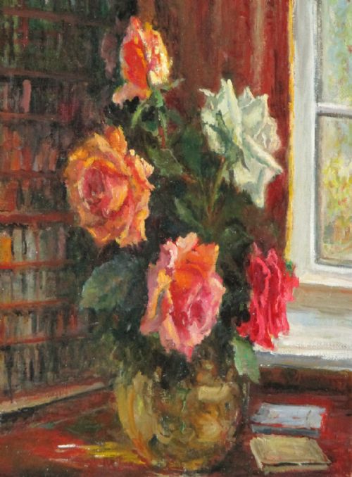 'JUNE ROSES' OIL PAINTING BY HAROLD RIDING RCA - ADDITIONAL PHOTO 2
