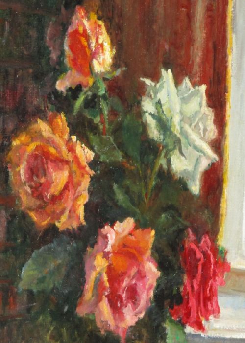 'JUNE ROSES' OIL PAINTING BY HAROLD RIDING RCA - ADDITIONAL PHOTO 3