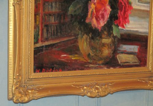 'JUNE ROSES' OIL PAINTING BY HAROLD RIDING RCA - ADDITIONAL PHOTO 4