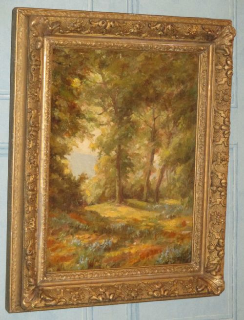 WOODLAND SCENE OIL PAINTING BY HBARNETT - ADDITIONAL PHOTO 2