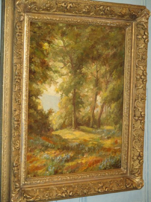 WOODLAND SCENE OIL PAINTING BY HBARNETT - ADDITIONAL PHOTO 3