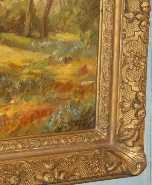 WOODLAND SCENE OIL PAINTING BY HBARNETT - ADDITIONAL PHOTO 4