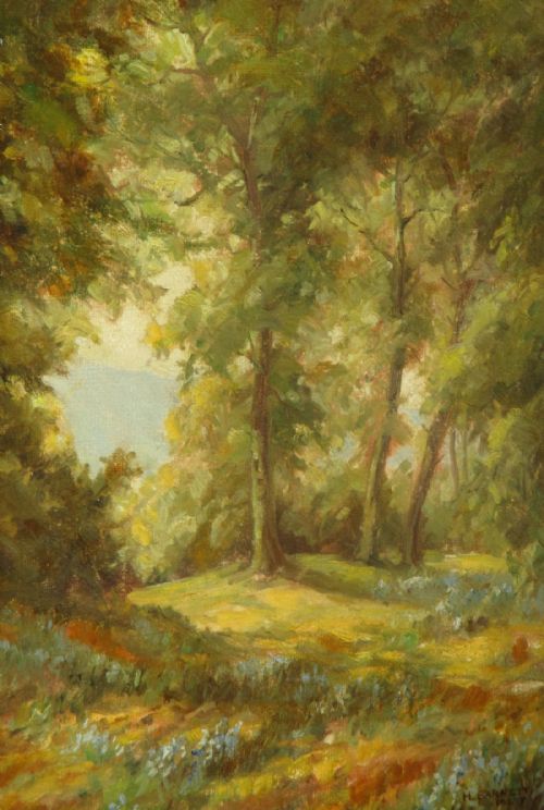 WOODLAND SCENE OIL PAINTING BY HBARNETT - ADDITIONAL PHOTO 5