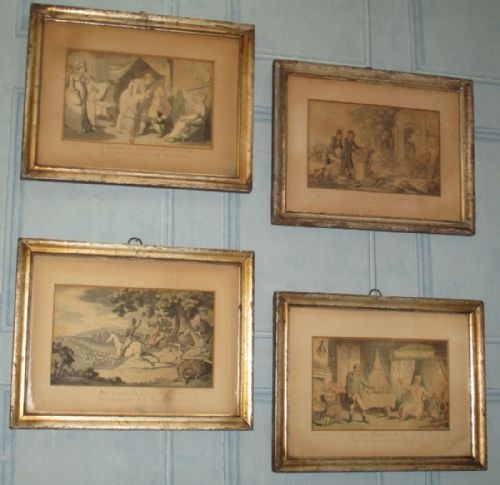 set of four regency rowlandson prints - CATEGORY: ANTIQUE ART - DATED REGENCY