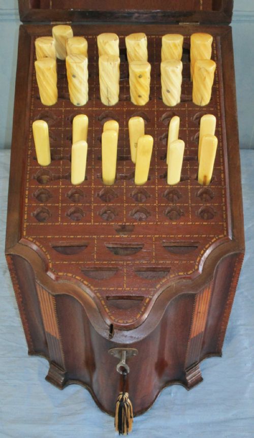 SUPERB GEORGIAN MAHOGANY KNIFE BOX - ADDITIONAL PHOTO 7