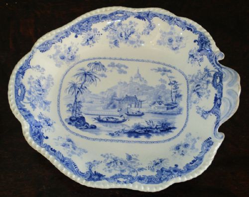 PAIR OF BLUE AND WHITE TRANSFERWARE SIDE DISHES - ADDITIONAL PHOTO 1