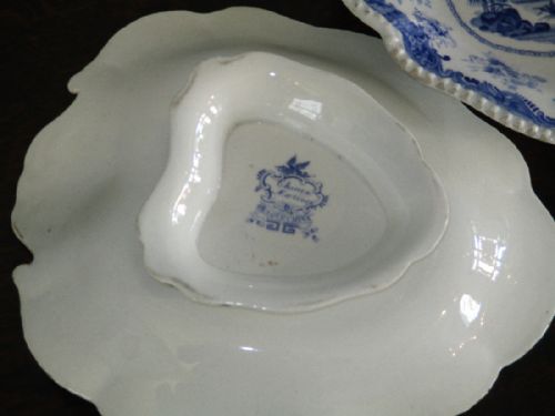 PAIR OF BLUE AND WHITE TRANSFERWARE SIDE DISHES - ADDITIONAL PHOTO 2