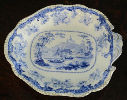 PAIR OF BLUE AND WHITE TRANSFERWARE SIDE DISHES - ADDITIONAL PHOTO 3