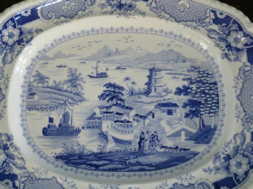 FINE RIDGWAYS BLUE AND WHITE TRANSFER PLATTER - ADDITIONAL PHOTO 1