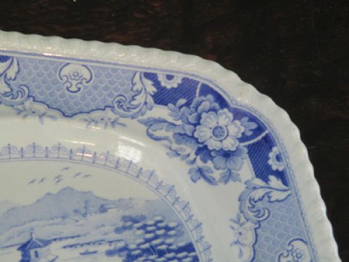 FINE RIDGWAYS BLUE AND WHITE TRANSFER PLATTER - ADDITIONAL PHOTO 3