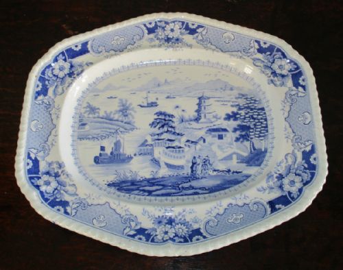 FINE RIDGWAYS BLUE AND WHITE TRANSFER PLATTER - ADDITIONAL PHOTO 5
