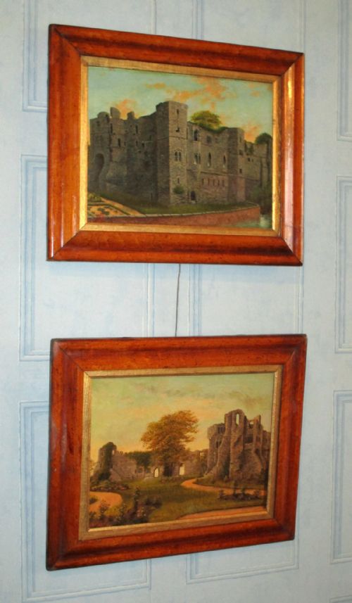 PAIR OF VICTORIAN OIL PAINTINGS OF NEWARK CASTLE - ADDITIONAL PHOTO 3