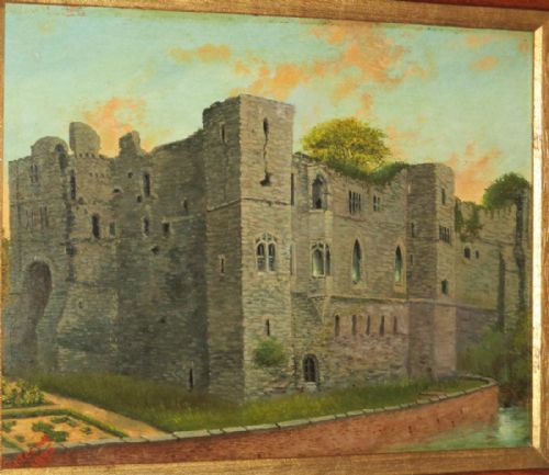 PAIR OF VICTORIAN OIL PAINTINGS OF NEWARK CASTLE - ADDITIONAL PHOTO 7
