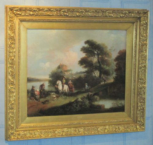 FINE LARGE PAIR OF OIL PAINTINGS AFTER WOUWERMAN - ADDITIONAL PHOTO 1