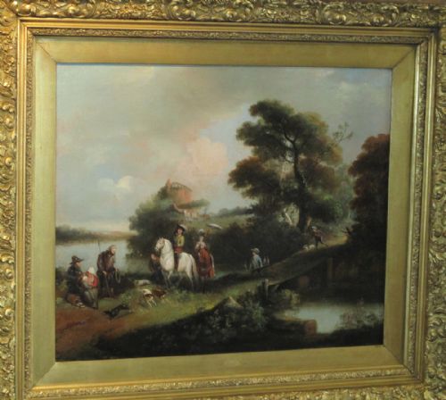FINE LARGE PAIR OF OIL PAINTINGS AFTER WOUWERMAN - ADDITIONAL PHOTO 2