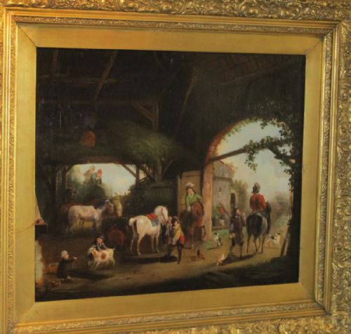 FINE LARGE PAIR OF OIL PAINTINGS AFTER WOUWERMAN - ADDITIONAL PHOTO 7