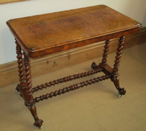 victorian walnut side or stretcher table - CATEGORY: ANTIQUE TABLES - DATED 1850