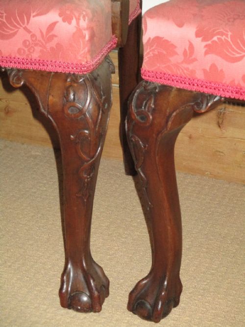 FINE PAIR OF CHIPPENDALE REVIVAL ARMCHAIRS - ADDITIONAL PHOTO 2