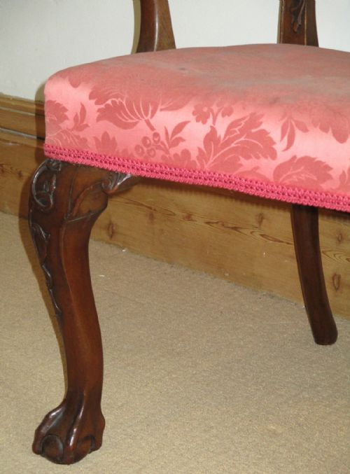 FINE PAIR OF CHIPPENDALE REVIVAL ARMCHAIRS - ADDITIONAL PHOTO 7