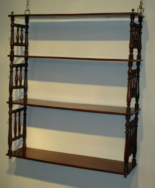 fine victorian mahogany hanging shelves - CATEGORY: ANTIQUE FURNITURE - DATED 1860