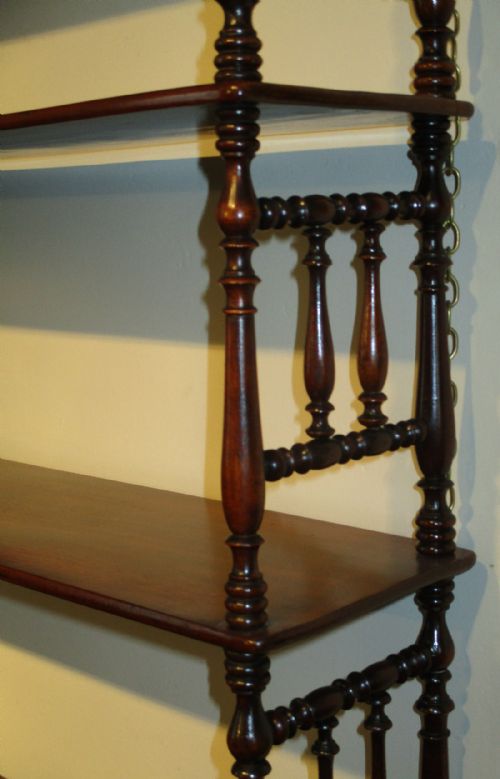 FINE VICTORIAN MAHOGANY HANGING SHELVES - ADDITIONAL PHOTO 3