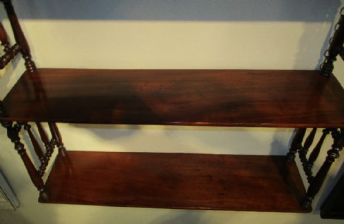 FINE VICTORIAN MAHOGANY HANGING SHELVES - ADDITIONAL PHOTO 7