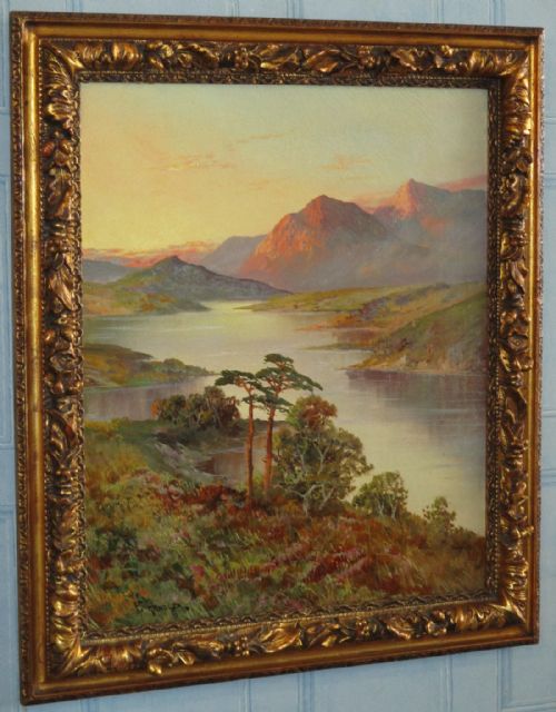 highland landscape oil painting - CATEGORY: ANTIQUE ART - DATED 1900
