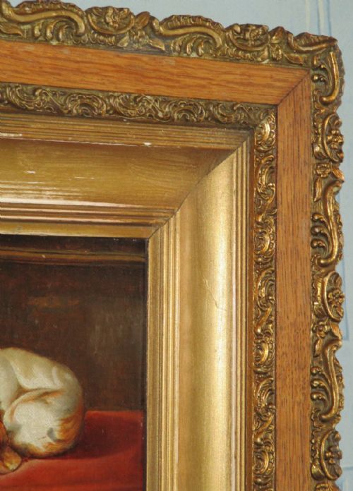 VICTORIAN SPANIEL DOGS OIL PAINTING AFTER LANDSEER - ADDITIONAL PHOTO 6
