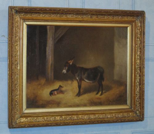 fine victorian oil painting of a donkey - CATEGORY: ANTIQUE ART - DATED VICTORIAN