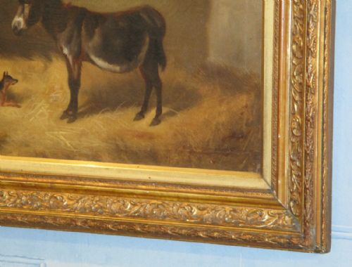 FINE VICTORIAN OIL PAINTING OF A DONKEY - ADDITIONAL PHOTO 1