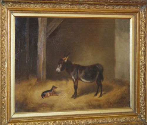 FINE VICTORIAN OIL PAINTING OF A DONKEY - ADDITIONAL PHOTO 2