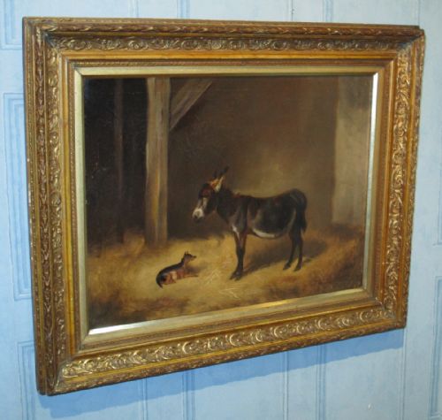 FINE VICTORIAN OIL PAINTING OF A DONKEY - ADDITIONAL PHOTO 3
