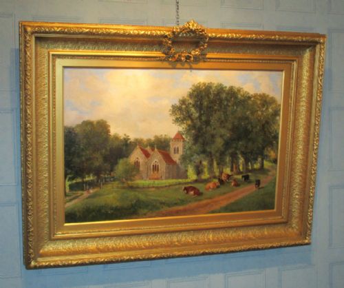 william g meadows large oil painting - CATEGORY: ANTIQUE ART - DATED VICTORIAN