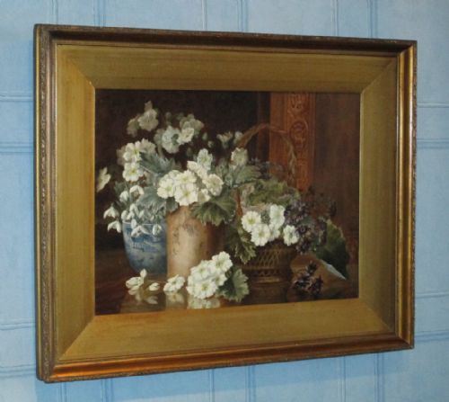 fine late victorian still life oil painting - CATEGORY: ANTIQUE ART - DATED VICTORIAN
