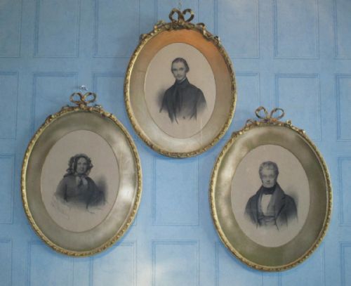 three superb victorian pencil portraits - CATEGORY: ANTIQUE ART - DATED 1880