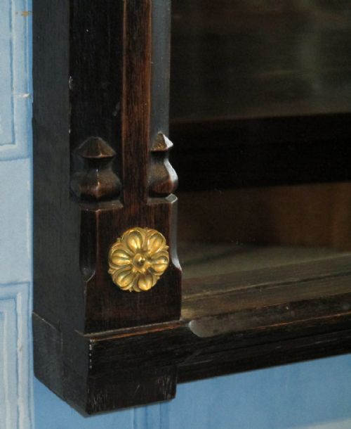 VICTORIAN OAK GOTHIC REVIVAL MIRROR - ADDITIONAL PHOTO 5