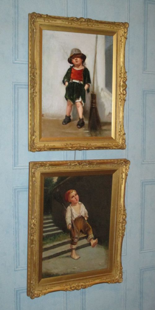 pair of italian oil paintings by giovanni maresca - CATEGORY: ANTIQUE ART - DATED 1900