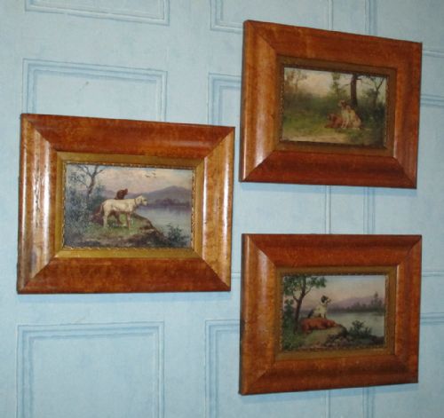 GROUP OF THREE OIL PAINTINGS OF DOGS - ADDITIONAL PHOTO 8