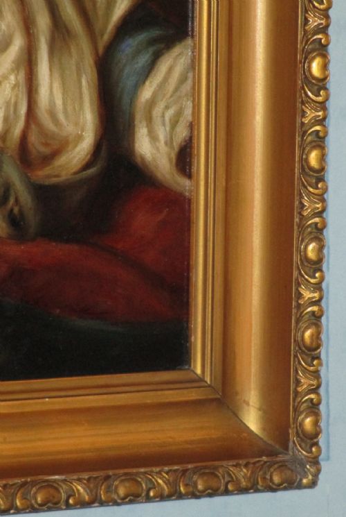 OIL PAINTING 'CHILD WITH AN APPLE' AFTER GREUZE - ADDITIONAL PHOTO 2