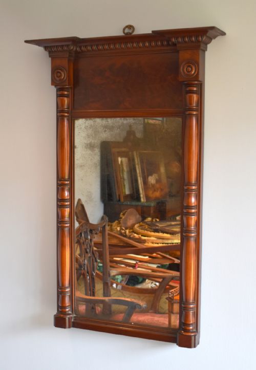 fine late regency mahogany pier mirror - CATEGORY: ANTIQUE MIRRORS - DATED REGENCY