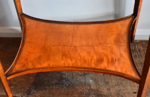 FINE SATINWOOD SERPENTINE LAMP OR SIDE TABLE - ADDITIONAL PHOTO 5