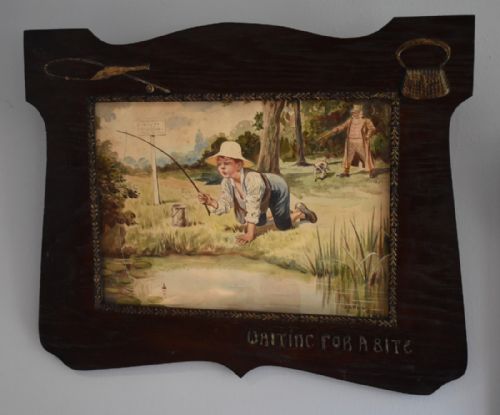 PAIR OF EDWARDIAN COMIC FISHING WATERCOLOURS - ADDITIONAL PHOTO 1