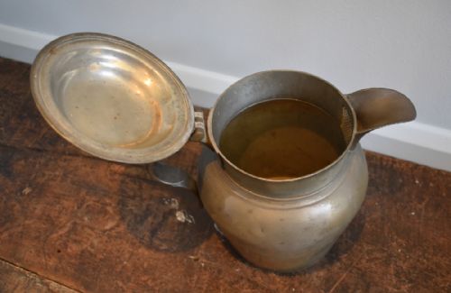 LARGE GEORGIAN PEWTER ALE JUG - ADDITIONAL PHOTO 5