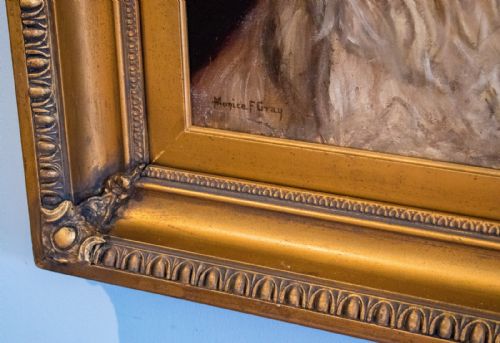 FINE OIL PAINTING OF A DOG BY MONICA F GRAY - ADDITIONAL PHOTO 3