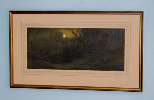 unusual night scene watercolour by william bartol thomas - CATEGORY: ANTIQUE ART - DATED EDWARDIAN